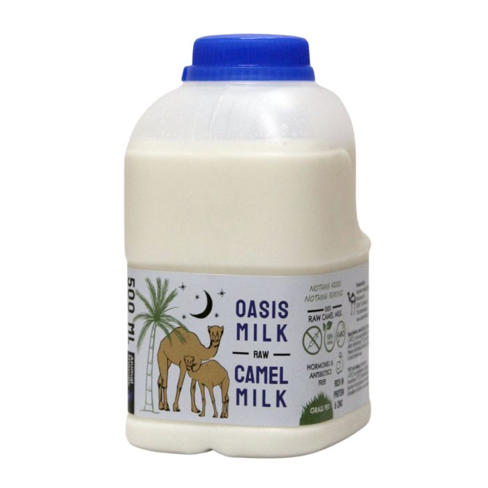Verse rauwe kamelenmelk halve liter Oasis Milk